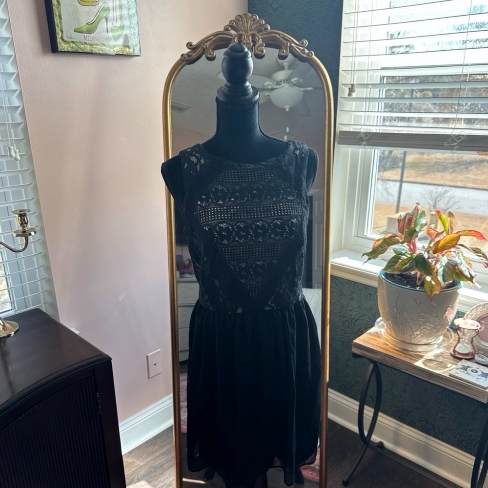 Rewind Black Lace Mini Dress
